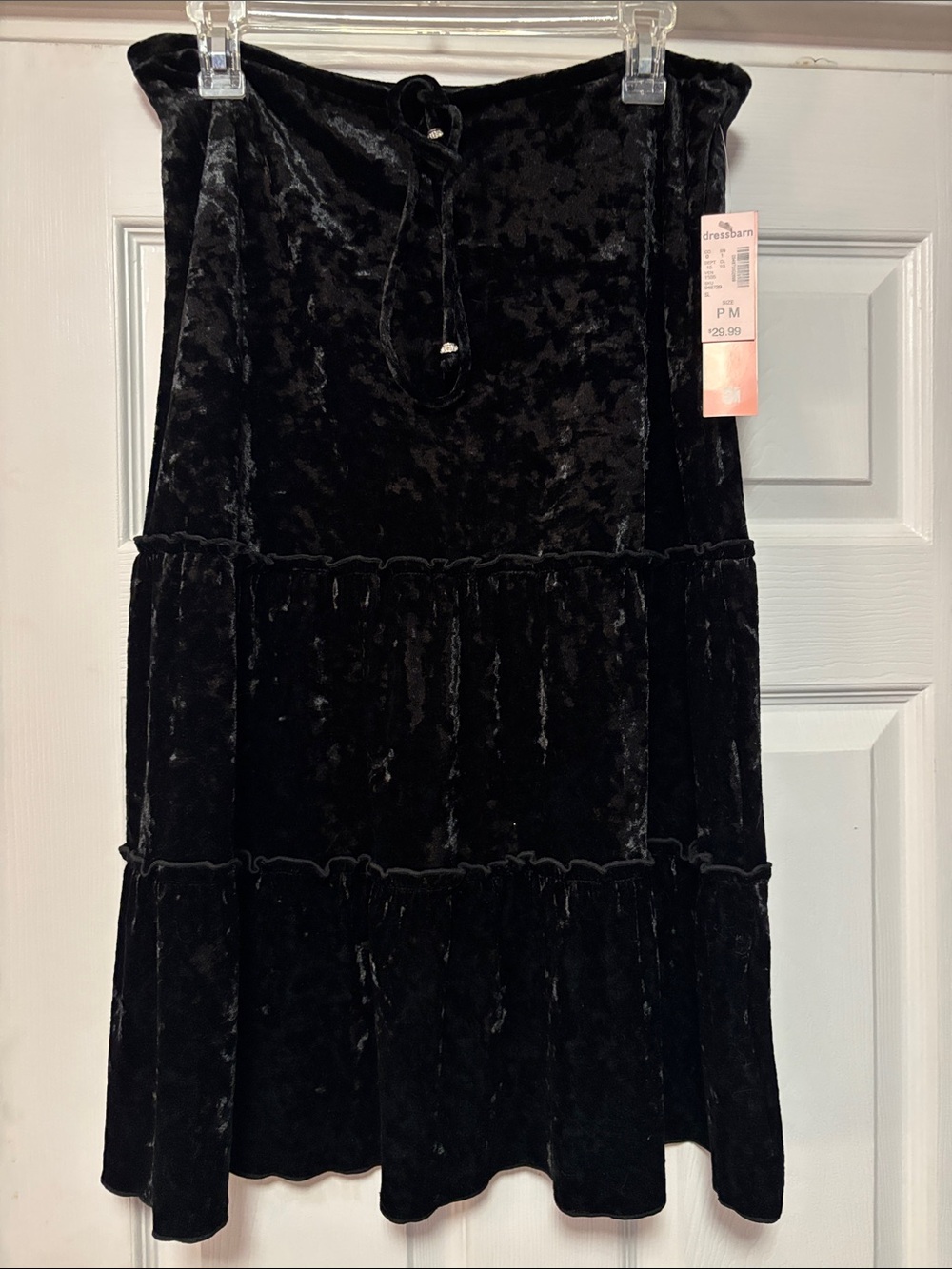 NWT velour ruffled layered skirt